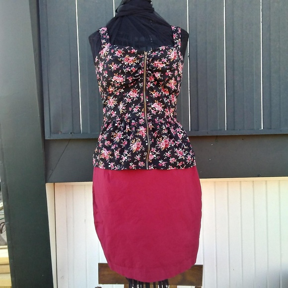 Floral Top MIND CODE XL roses stretch - Picture 2 of 6